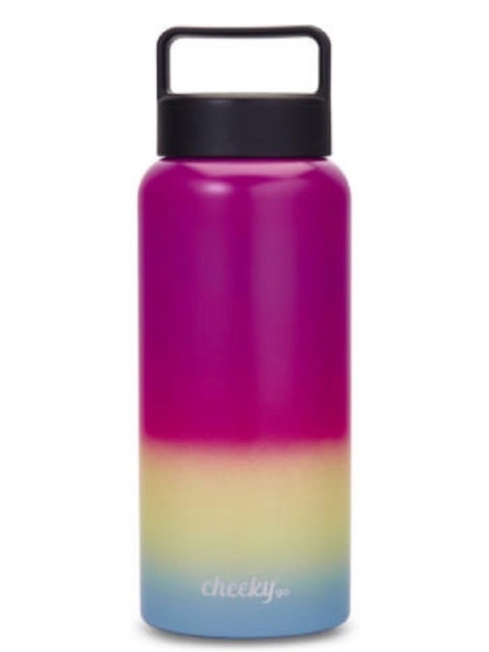 NWT Cheeky Go Insulated Stainless Steel Bottle with Screw Lid - RAINBOW OMBRÉ